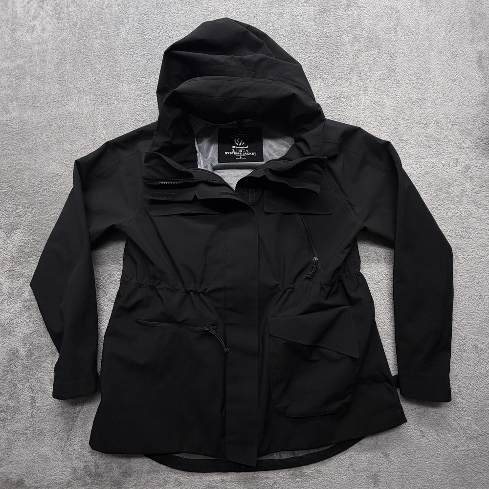 Champion Jacket Womens Large Black 3-in-1 Systems Hooded Water Resistant
